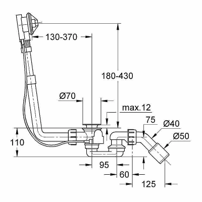 Слив перелив для ванны Grohe Talento 28943000
