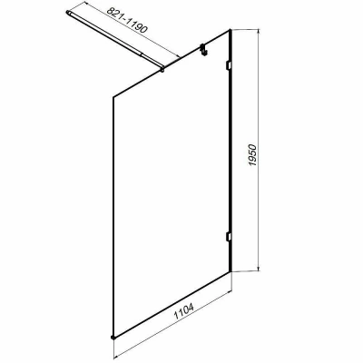 Душевое ограждение AM.PM X-Joy W94WI 110 W94WI-110-F1-BTE стекло прозрачное/профиль черный