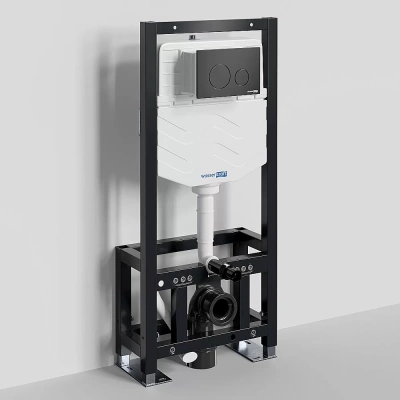 Инсталляция для унитаза WasserKraft Dill 61TLT.010.ME.MB02 с черной матовой кнопкой