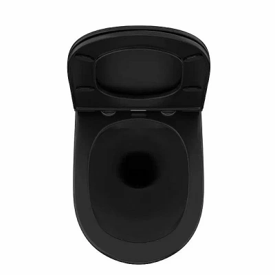 Унитаз подвесной OWL 1975 VIND OWLT190305 безободковый, с крышкой микролифт, черный матовый