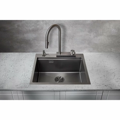 Мойка кухонная Milacio Denia 57 Steel MC.77409 вороненая сталь