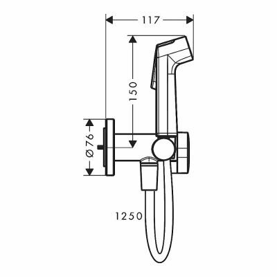 Гигиенический душ Hansgrohe EcoSmart 29232340 шлифованный черный хром