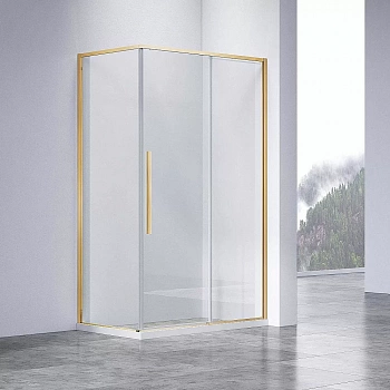 Душевой уголок Vincea Slim-N VSR-4SN8013CLG 130x80 стекло прозрачное/профиль брашированное золото
