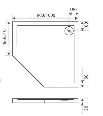 Душевой поддон Good door ПЕНТА 90x90
