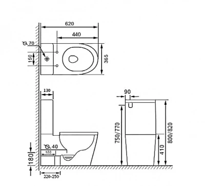 Унитаз напольный SantiLine SL-5014SM-BD безободковый, с бачком, с крышкой микролифт, белый
