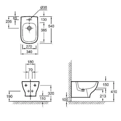 Биде подвесное Jacob Delafon STRUKTURA EMC0002-00