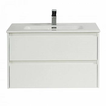 Тумба с раковиной BelBagno KRAFT 80 белая матовая/раковина стеклянная матовая