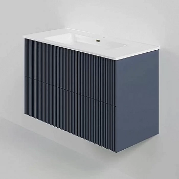Тумба с раковиной La Fenice Terra 100 Twin FNC-01-TER-BG-100-2 синяя матовая