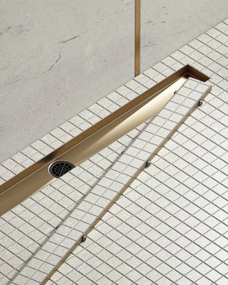 Душевой лоток TIMO Drain System 700 Plate DS230207/17 под плитку, золото матовое