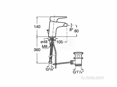 Смеситель для биде Roca Atlas 5A6090C00