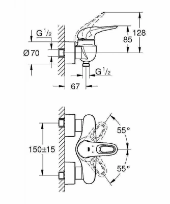 Смеситель для душа Grohe Eurostyle New 33590003 хром