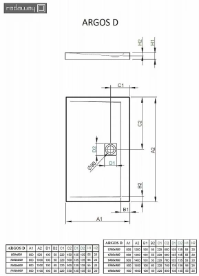 Душевой поддон Radaway Argos D 4AD810-01 100х80 белый