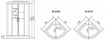 Душевая кабина Timo Eco TE-0709 P
