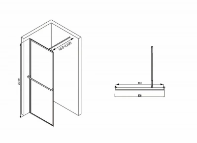 Душевая перегородка ABBER Immer Offen AG60090B