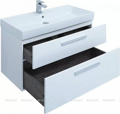 Тумба с раковиной Aquanet Nova 249922 100 белый глянец