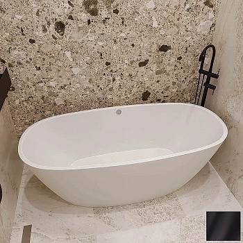 Ванна из искусственного камня Veconi Imperia IMP17080BM 170х80 черная матовая