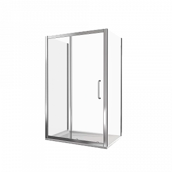 Душевой уголок Good Door Neo WTW+SP+SP 120х80 стекло прозрачное/профиль хром