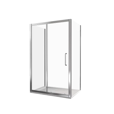 Душевой уголок Good Door Neo WTW+SP+SP 140х100 стекло прозрачное/профиль хром