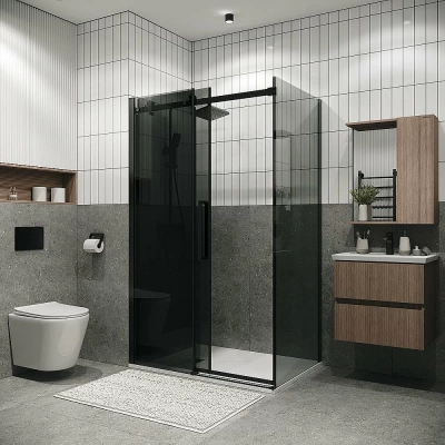 Душевой уголок Grossman Classic 120.K33.04.1180.21.10 110x80 профиль черный матовый/стекло тонированное