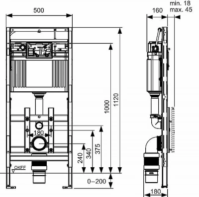 Инсталляция для унитаза TECE Lux 200 9600200