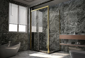 Душевой уголок Veconi Premium Trento PTC30-SP-15080-G-01-C4 прозрачный/профиль золото брашированное