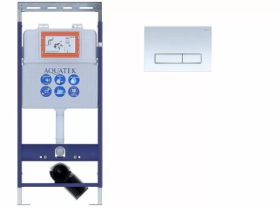 Инсталляция для унитаза Aquatek Easy Fix INS-0000009 с кнопкой KDI-0000021 белая
