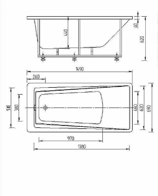 Ванна Aquatek Либра 150х70 LIB150-0000037 белая