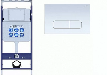 Инсталляция для унитаза Aquatek Easy Fix INS-0000010 с кнопкой KDI-0000013 белая