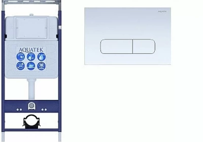 Инсталляция для унитаза Aquatek Easy Fix INS-0000010 с кнопкой KDI-0000013 белая