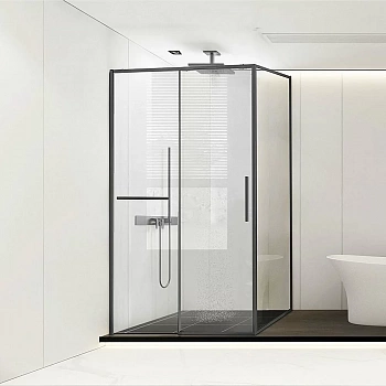 Душевой уголок Vincea Slim Soft VSR-1SS8014CLGM 140x80 стекло прозрачное/профиль вороненая сталь