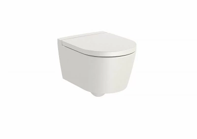 Унитаз подвесной Roca Inspira Round Rimless Compact 346528650 безободковый, бежевый