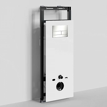 Инсталляция для унитаза WasserKraft Salm 27TLT.010.ME.WH.BN04 с кнопкой никель