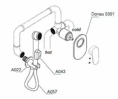 Гигиенический душ WasserKRAFT Donau A11057