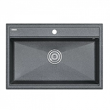 Кухонная мойка Paulmark STEPIA 80 + коландер ADVANCE PM117551-DG+A375-BS графит