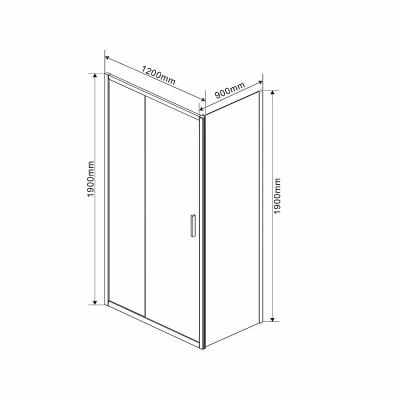 Душевой уголок Vincea Garda VSR-1G9012CLGM 120x90 профиль вороненая сталь/стекло прозрачное
