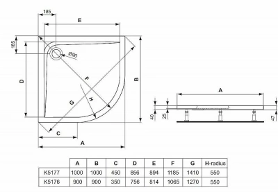 Душевой поддон Ideal Standard Ultra Flat K517601 90x90