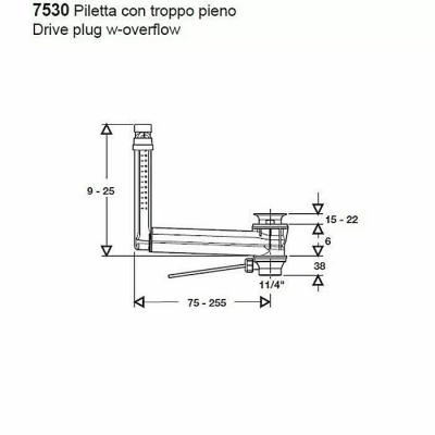 Выпуск с переливом Kerasan Tribeca/Aquatech/Bentley Lux 7530 хром