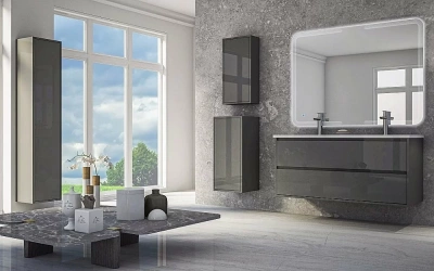 Тумба с раковиной Cezares GLASS 120 41811 121 Antracite