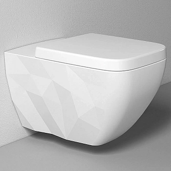 Унитаз подвесной Bien Kristal KRKA060N1VP0W3000 белый, с крышкой микролифт, безободковый