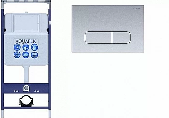Инсталляция для унитаза Aquatek Easy Fix INS-0000010 с кнопкой KDI-0000014 хром матовый