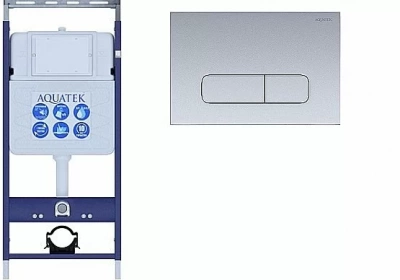 Инсталляция для унитаза Aquatek Easy Fix INS-0000010 с кнопкой KDI-0000014 хром матовый