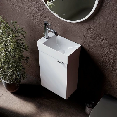 Тумба с раковиной Sancos Mini  MN35W белый глянец