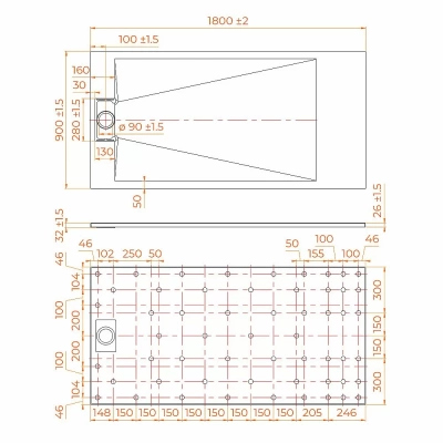 Душевой поддон RGW TUS-W 553702918-01 90x180 белый