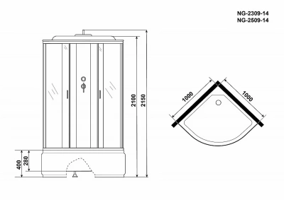 Душевая кабина Niagara Classic NG-2509 100х100