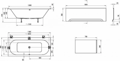 Ванна акриловая Ravak City 180x80