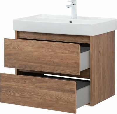 Тумба с раковиной Aquanet Nova Lite 287880 75 дуб шоколадный