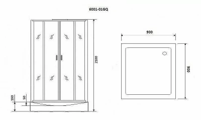 Душевая кабина с сенсором Niagara Premium NG- 6001-01GQ 90x90