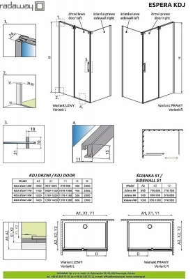 Душевой уголок Radaway Espera KDJ 100x80