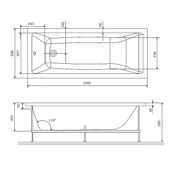 Ванна акриловая AM.PM Gem W93A-150-070W-A 150x70