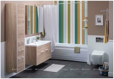 Зеркальный шкаф Aquanet Августа 100 дуб сонома
